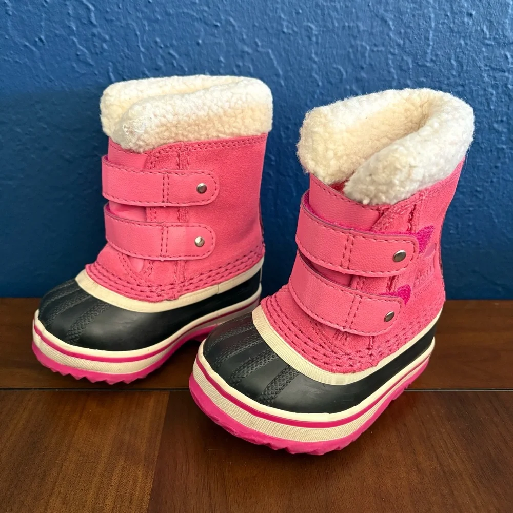 Sorel 1964 PAC Strap Boot‎ Pink Little Girl Size 4 Snow Winter Sledding Outdoor
